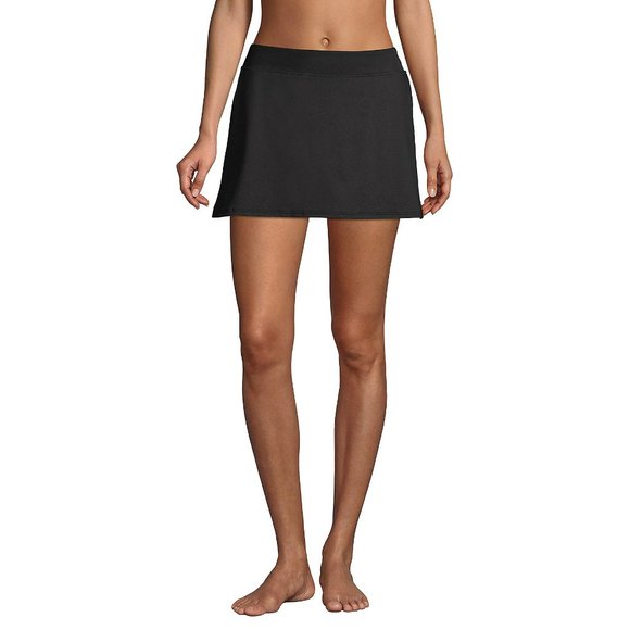 NWT Lands' End Control/Chlorine Resistant Fabric Swim Mini - Black - 14